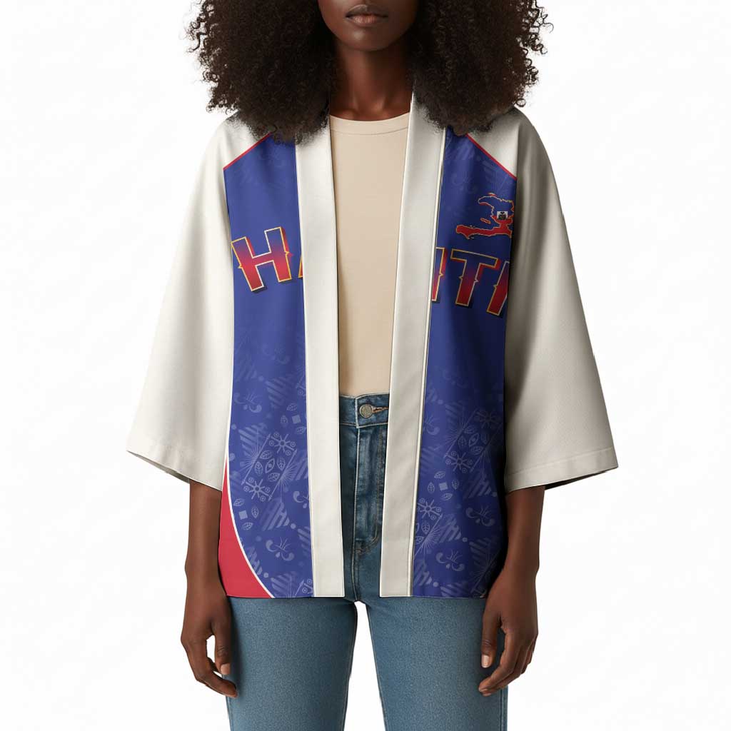 World Football 2026 Afro-Haiti Custom Kimono Together For Ayiti Blue Style - Wonder Print Shop
