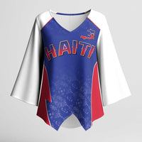 World Football 2026 Afro-Haiti Custom Kimono Sleeve Blouse Together For Ayiti Blue Style - Wonder Print Shop