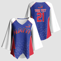 World Football 2026 Afro-Haiti Custom Kimono Sleeve Blouse Together For Ayiti Blue Style - Wonder Print Shop