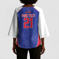 World Football 2026 Afro-Haiti Custom Kimono Sleeve Blouse Together For Ayiti Blue Style - Wonder Print Shop