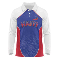 World Football 2026 Afro-Haiti Custom Long Sleeve Polo Shirt Together For Ayiti Blue Style - Wonder Print Shop