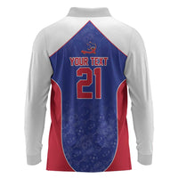 World Football 2026 Afro-Haiti Custom Long Sleeve Polo Shirt Together For Ayiti Blue Style - Wonder Print Shop