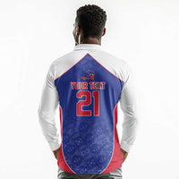 World Football 2026 Afro-Haiti Custom Long Sleeve Polo Shirt Together For Ayiti Blue Style - Wonder Print Shop