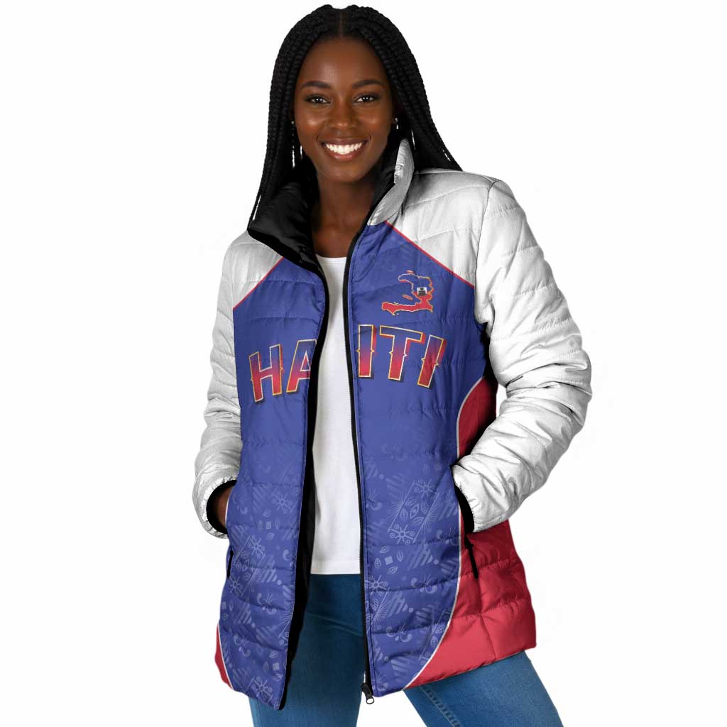 World Football 2026 Afro-Haiti Custom Padded Jacket Together For Ayiti Blue Style - Wonder Print Shop