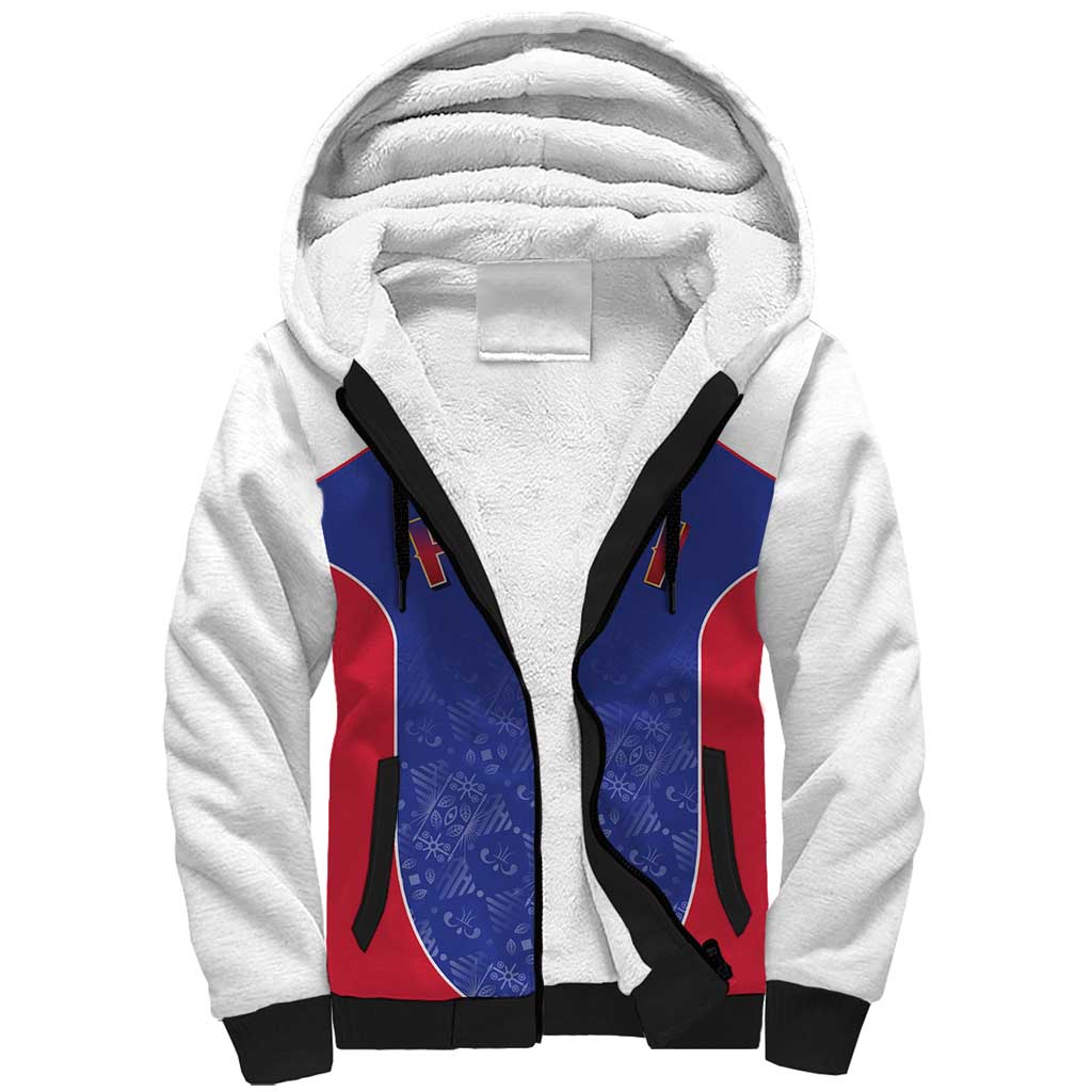 World Football 2026 Afro-Haiti Custom Sherpa Hoodie Together For Ayiti Blue Style - Wonder Print Shop