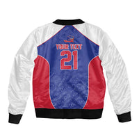 World Football 2026 Afro-Haiti Custom Sleeve Zip Bomber Jacket Together For Ayiti Blue Style - Wonder Print Shop