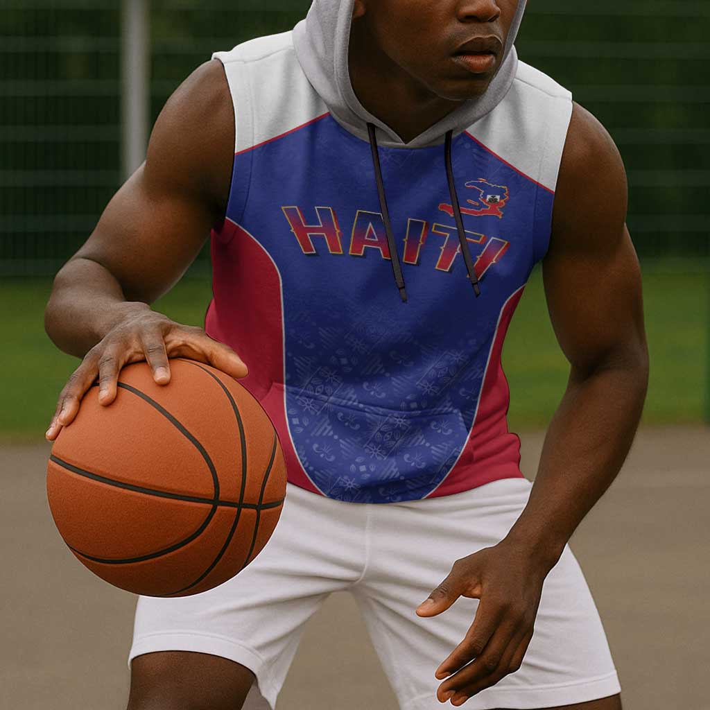 World Football 2026 Afro-Haiti Custom Sleeveless Hoodie Together For Ayiti Blue Style - Wonder Print Shop