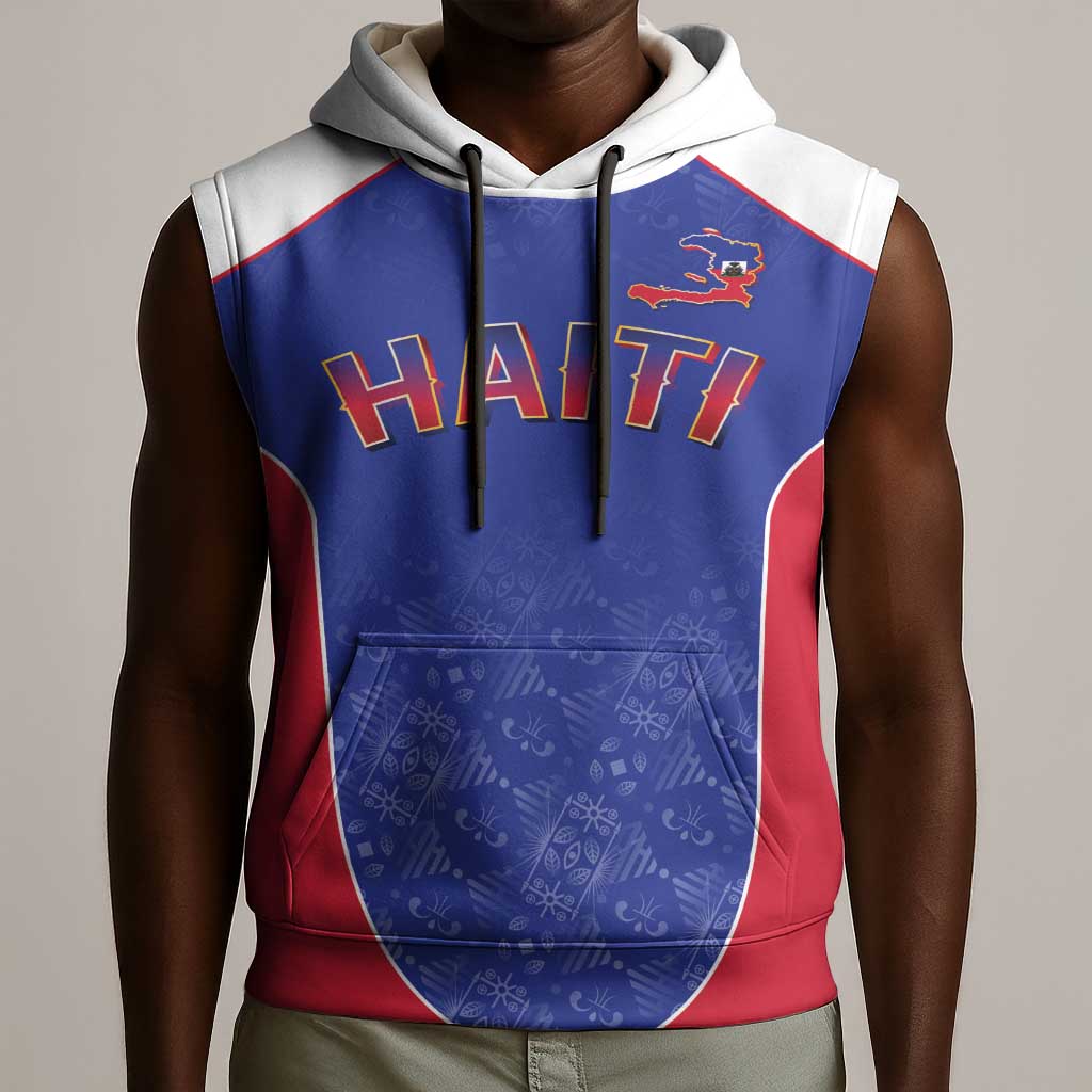 World Football 2026 Afro-Haiti Custom Sleeveless Hoodie Together For Ayiti Blue Style - Wonder Print Shop