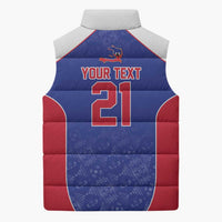 World Football 2026 Afro-Haiti Custom Sleeveless Puffer Jacket Together For Ayiti Blue Style - Wonder Print Shop