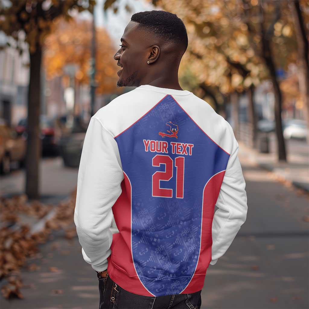 World Football 2026 Afro-Haiti Custom Sweatshirt Together For Ayiti Blue Style - Wonder Print Shop