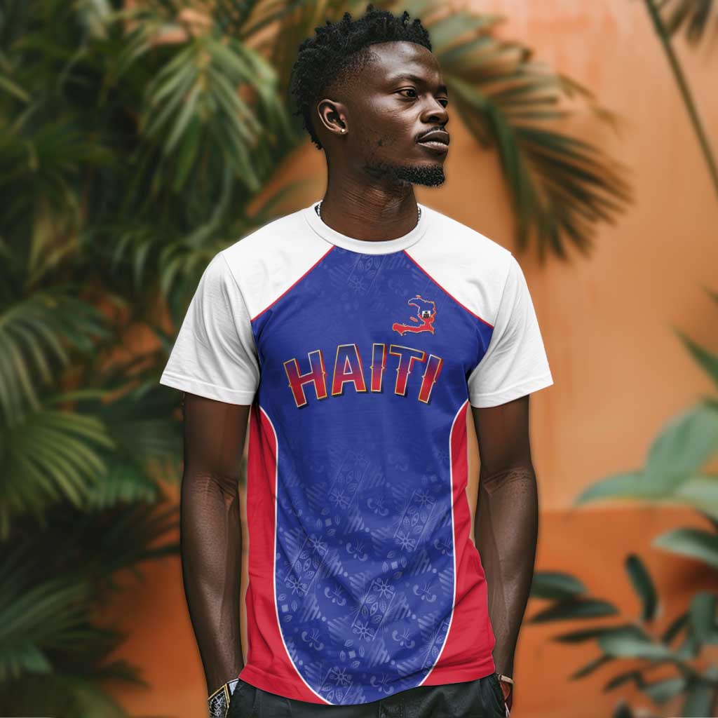 World Football 2026 Afro-Haiti Custom T shirt Together For Ayiti Blue Style LT9