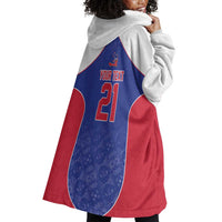 World Football 2026 Afro-Haiti Custom Wearable Blanket Hoodie Together For Ayiti Blue Style - Wonder Print Shop