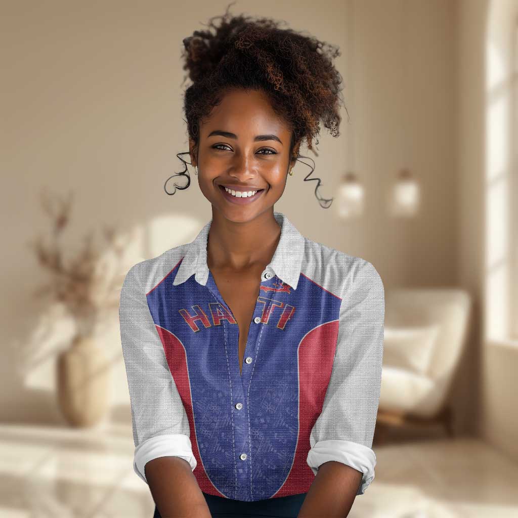 World Football 2026 Afro-Haiti Custom Women Casual Shirt Together For Ayiti Blue Style - Wonder Print Shop