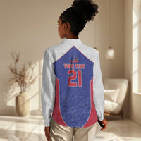 World Football 2026 Afro-Haiti Custom Women Casual Shirt Together For Ayiti Blue Style - Wonder Print Shop
