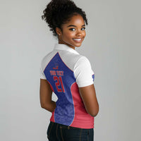 World Football 2026 Afro-Haiti Custom Women Polo Shirt Together For Ayiti Blue Style LT9