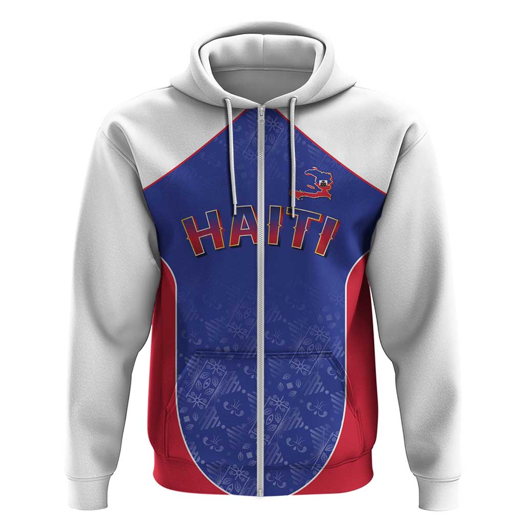 World Football 2026 Afro-Haiti Custom Zip Hoodie Together For Ayiti Blue Style - Wonder Print Shop