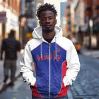 World Football 2026 Afro-Haiti Custom Zip Hoodie Together For Ayiti Blue Style - Wonder Print Shop