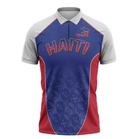 World Football 2026 Afro-Haiti Custom Zipper Polo Shirt Together For Ayiti Blue Style - Wonder Print Shop