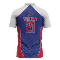World Football 2026 Afro-Haiti Custom Zipper Polo Shirt Together For Ayiti Blue Style - Wonder Print Shop
