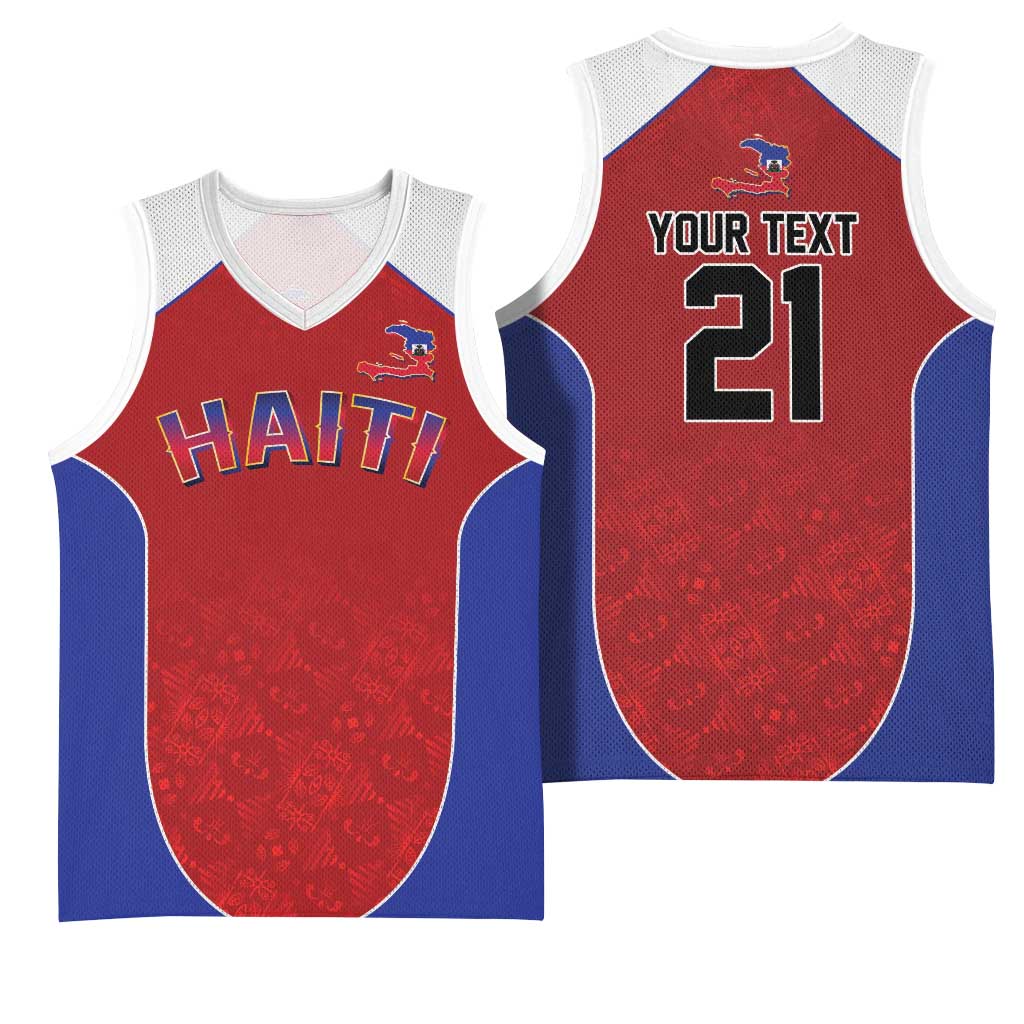 World Football 2026 Afro-Haiti Custom Basketball Jersey Together For Ayiti Red Style - Wonder Print Shop