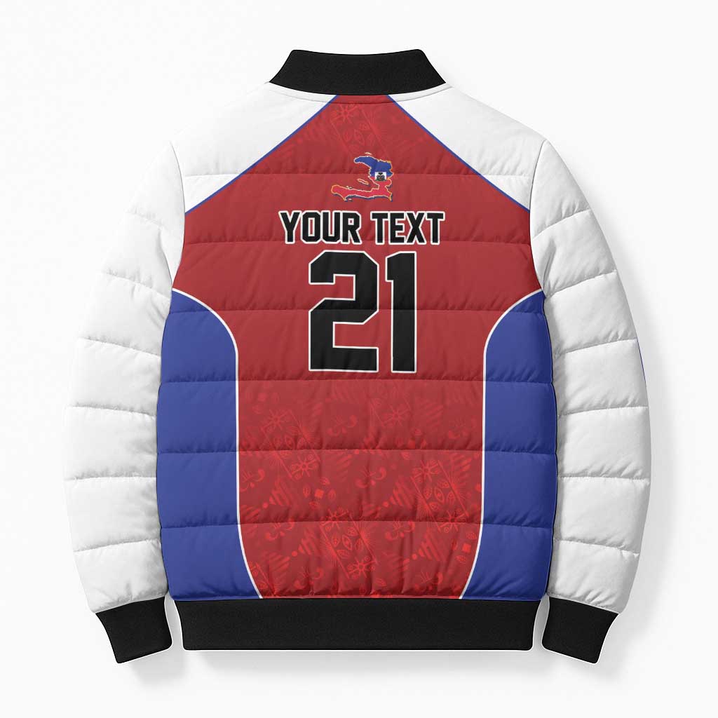 World Football 2026 Afro-Haiti Custom Bomber Puffer Jacket Together For Ayiti Red Style - Wonder Print Shop