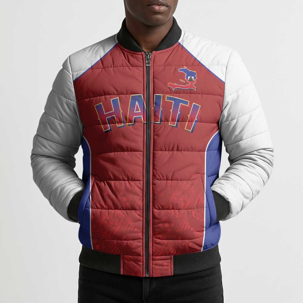 World Football 2026 Afro-Haiti Custom Bomber Puffer Jacket Together For Ayiti Red Style - Wonder Print Shop