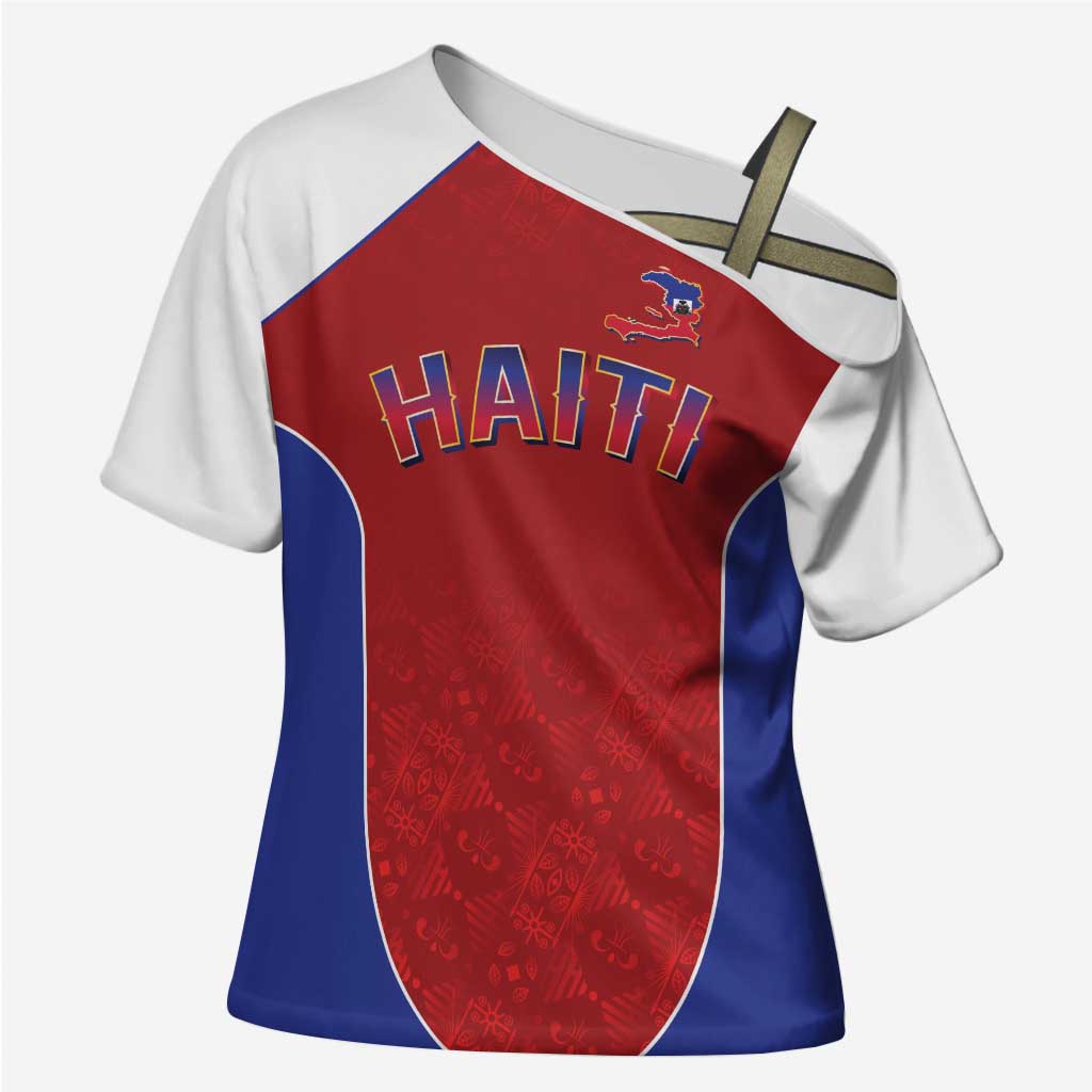 World Football 2026 Afro-Haiti Custom Cross Shoulder Shirt Together For Ayiti Red Style - Wonder Print Shop