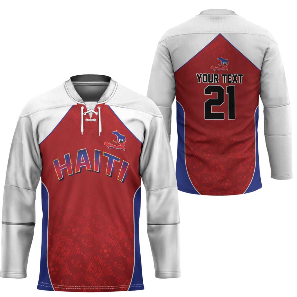 World Football 2026 Afro-Haiti Custom Hockey Jersey Together For Ayiti Red Style - Wonder Print Shop