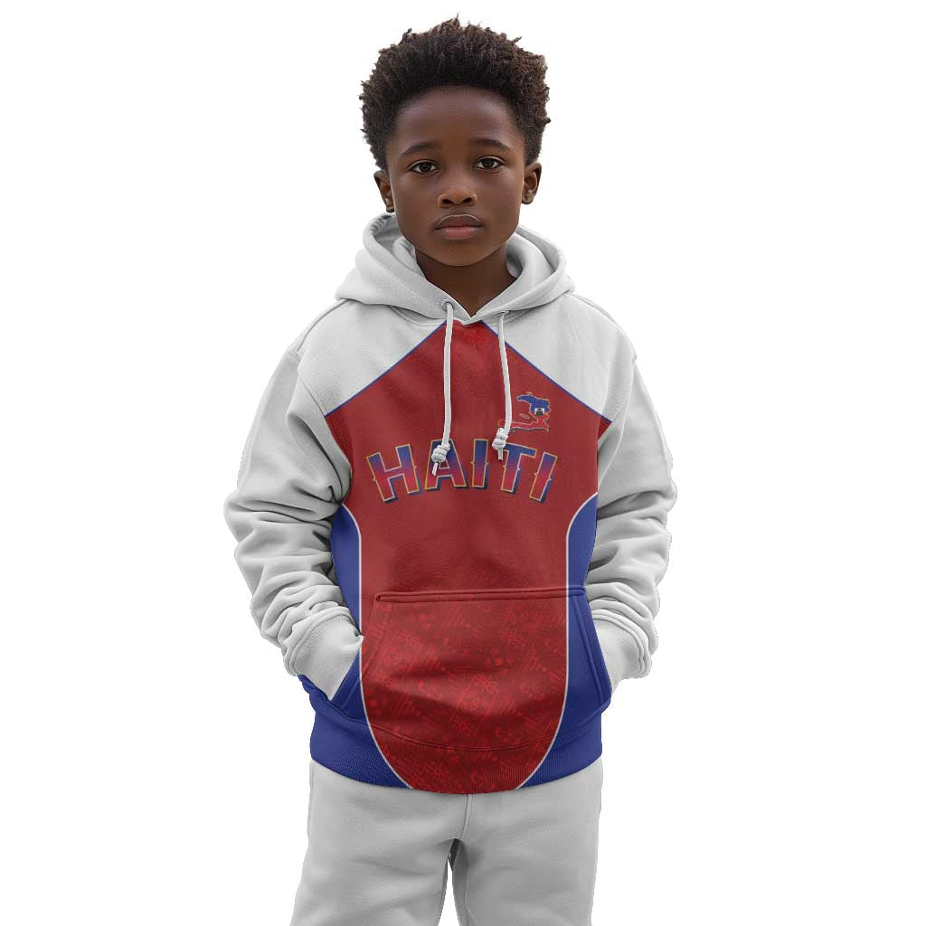World Football 2026 Afro-Haiti Custom Kid Hoodie Together For Ayiti Red Style - Wonder Print Shop
