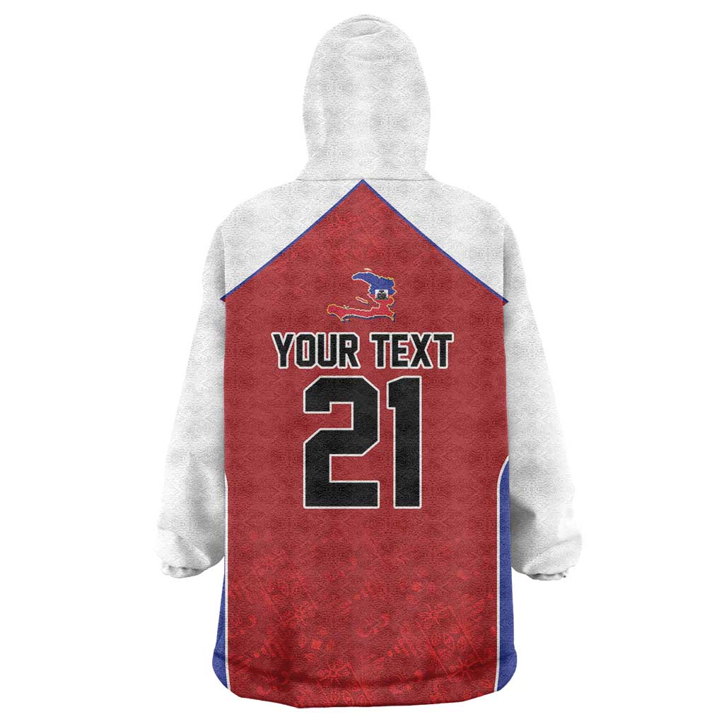 World Football 2026 Afro-Haiti Custom Kid Wearable Blanket Hoodie Together For Ayiti Red Style - Wonder Print Shop