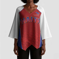 World Football 2026 Afro-Haiti Custom Kimono Sleeve Blouse Together For Ayiti Red Style - Wonder Print Shop
