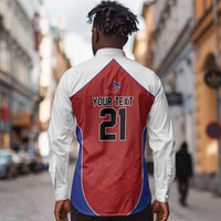 World Football 2026 Afro-Haiti Custom Long Sleeve Button Shirt Together For Ayiti Red Style - Wonder Print Shop