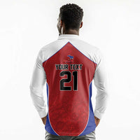 World Football 2026 Afro-Haiti Custom Long Sleeve Polo Shirt Together For Ayiti Red Style - Wonder Print Shop