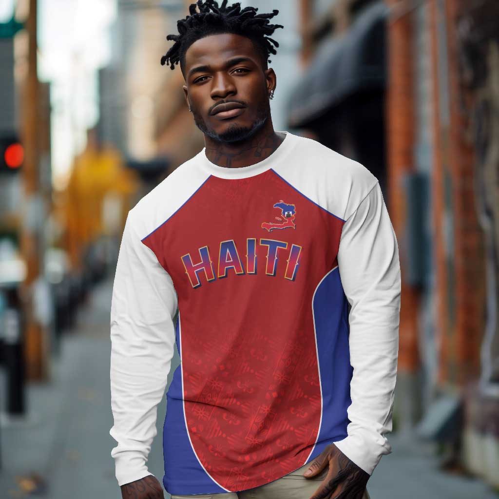 World Football 2026 Afro-Haiti Custom Long Sleeve Shirt Together For Ayiti Red Style - Wonder Print Shop