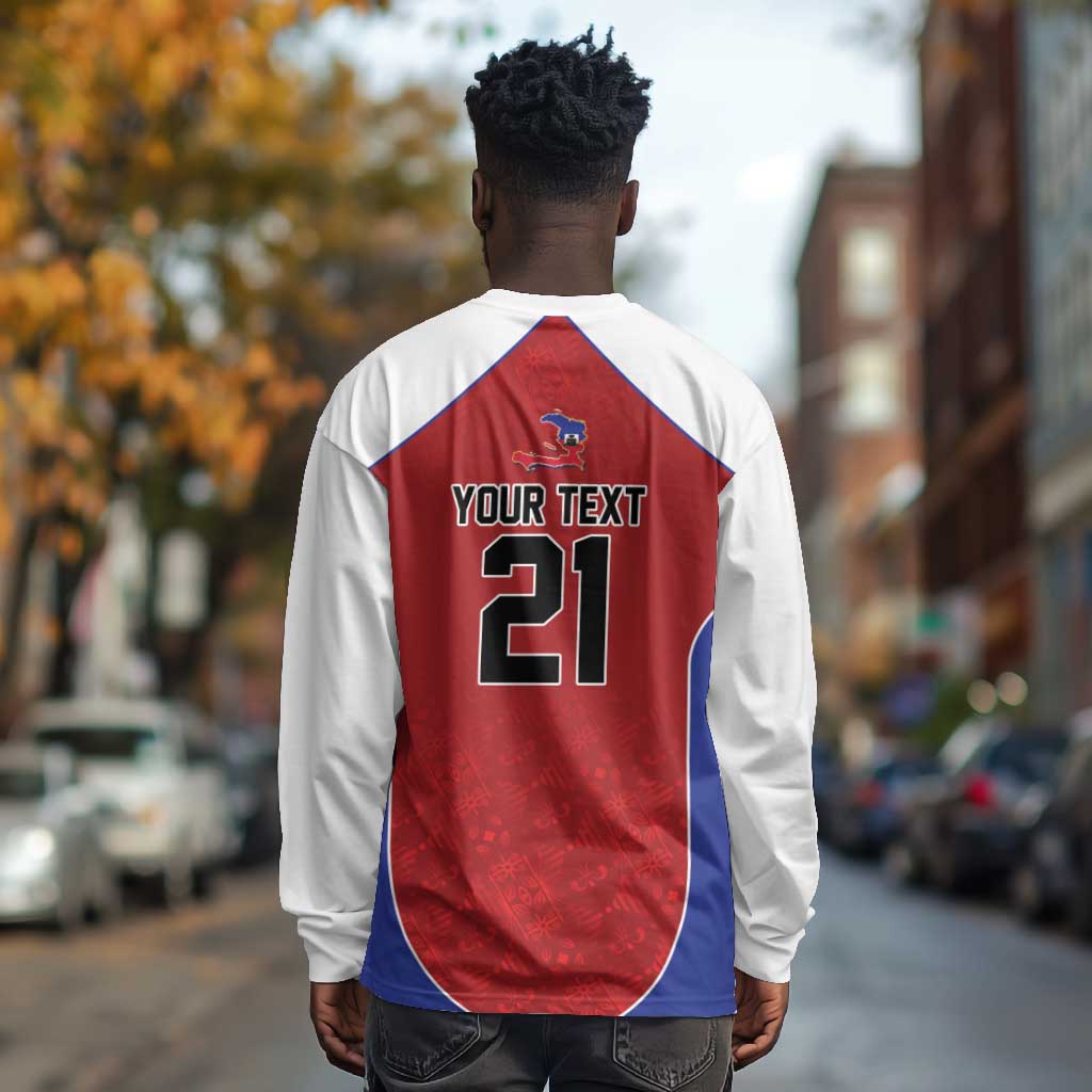 World Football 2026 Afro-Haiti Custom Long Sleeve Shirt Together For Ayiti Red Style - Wonder Print Shop