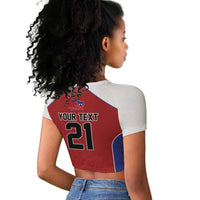 World Football 2026 Afro-Haiti Custom Raglan Cropped T shirt Together For Ayiti Red Style LT9