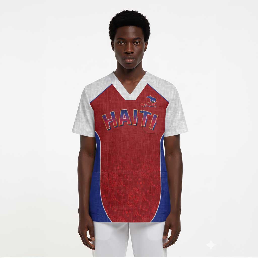 World Football 2026 Afro-Haiti Custom Scrub Top Together For Ayiti Red Style - Wonder Print Shop