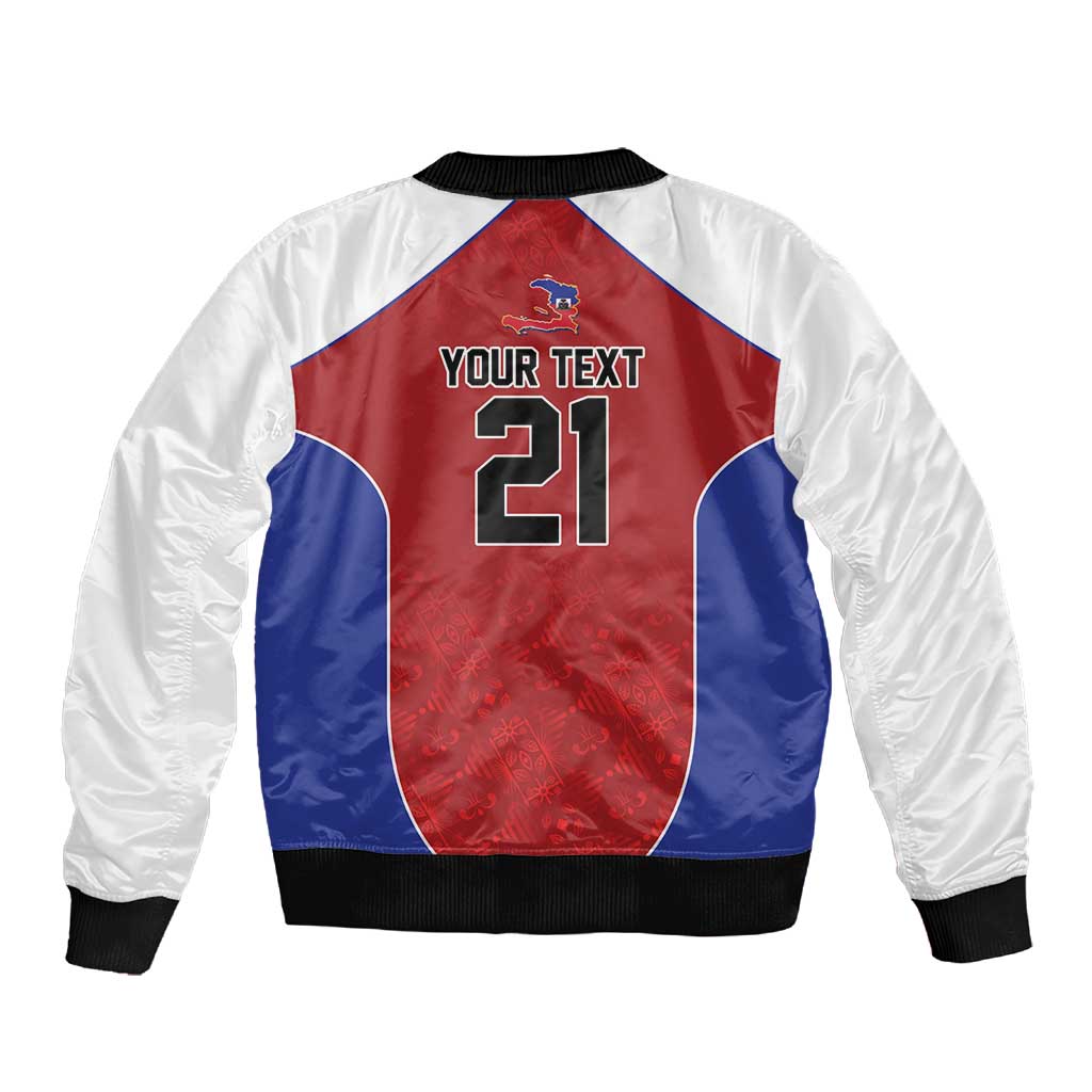 World Football 2026 Afro-Haiti Custom Sleeve Zip Bomber Jacket Together For Ayiti Red Style - Wonder Print Shop