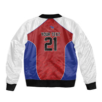 World Football 2026 Afro-Haiti Custom Sleeve Zip Bomber Jacket Together For Ayiti Red Style - Wonder Print Shop