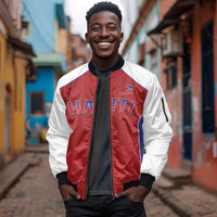 World Football 2026 Afro-Haiti Custom Sleeve Zip Bomber Jacket Together For Ayiti Red Style - Wonder Print Shop
