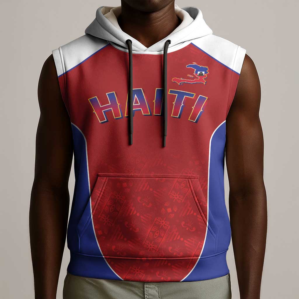World Football 2026 Afro-Haiti Custom Sleeveless Hoodie Together For Ayiti Red Style - Wonder Print Shop