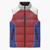 World Football 2026 Afro-Haiti Custom Sleeveless Puffer Jacket Together For Ayiti Red Style - Wonder Print Shop