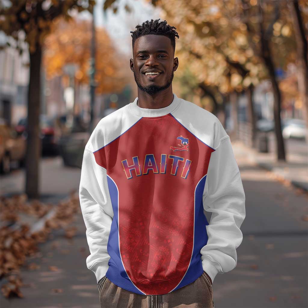 World Football 2026 Afro-Haiti Custom Sweatshirt Together For Ayiti Red Style - Wonder Print Shop