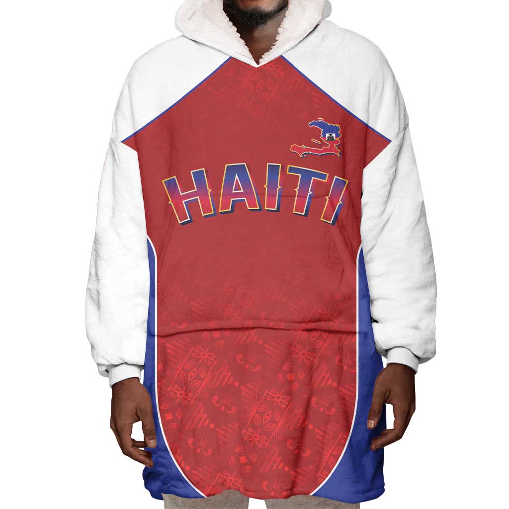 World Football 2026 Afro-Haiti Custom Wearable Blanket Hoodie Together For Ayiti Red Style - Wonder Print Shop