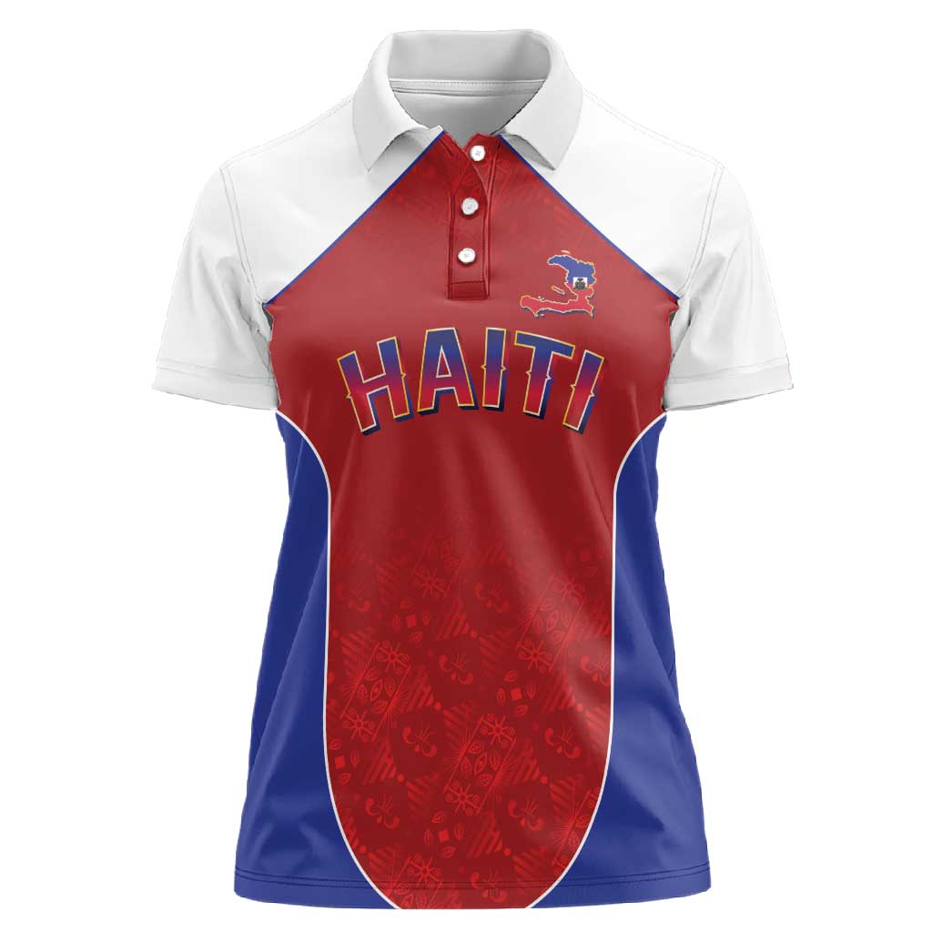 World Football 2026 Afro-Haiti Custom Women Polo Shirt Together For Ayiti Red Style LT9