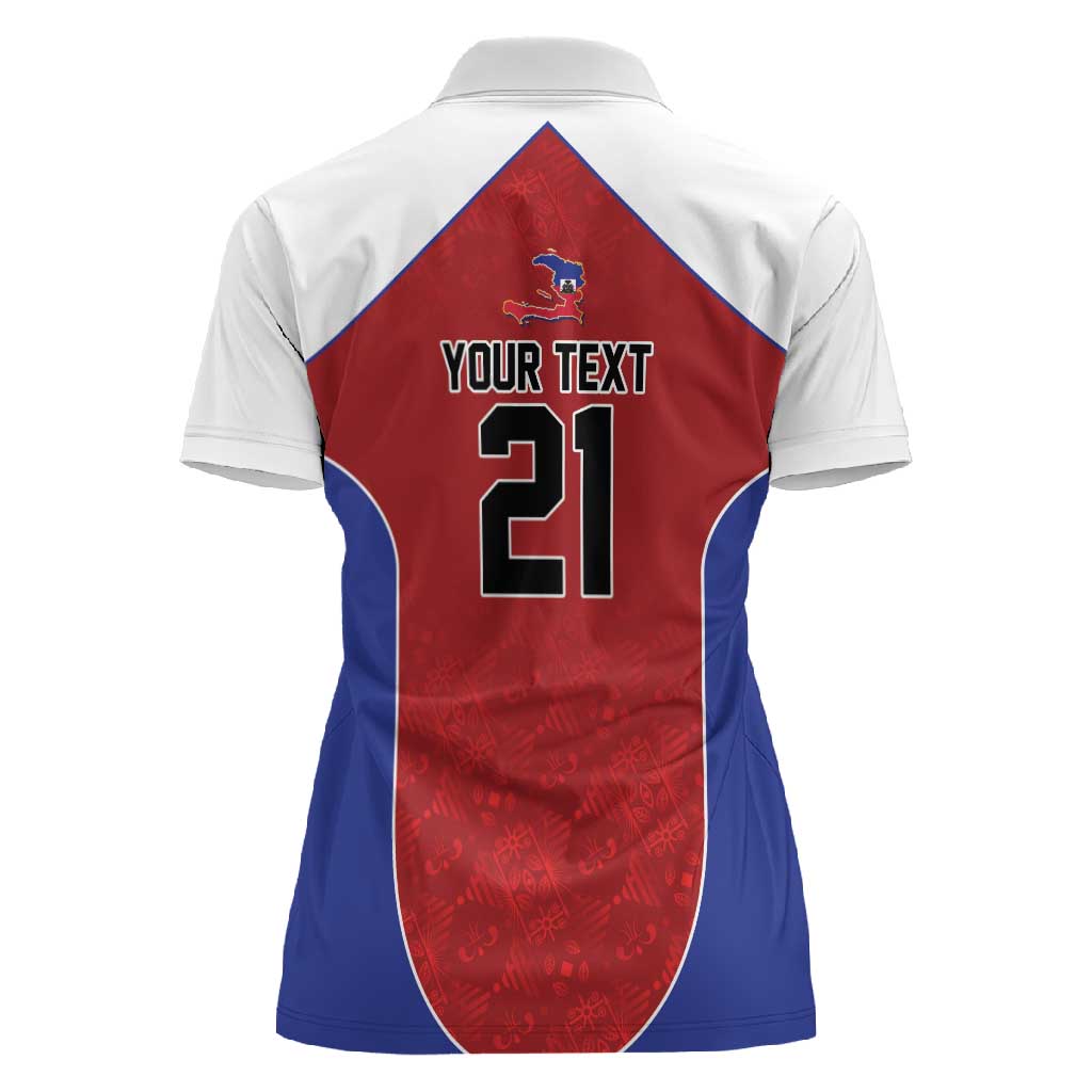 World Football 2026 Afro-Haiti Custom Women Polo Shirt Together For Ayiti Red Style LT9