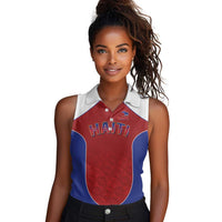 World Football 2026 Afro-Haiti Custom Women Sleeveless Polo Shirt Together For Ayiti Red Style - Wonder Print Shop