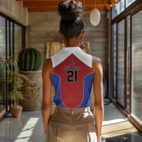 World Football 2026 Afro-Haiti Custom Women Sleeveless Polo Shirt Together For Ayiti Red Style - Wonder Print Shop