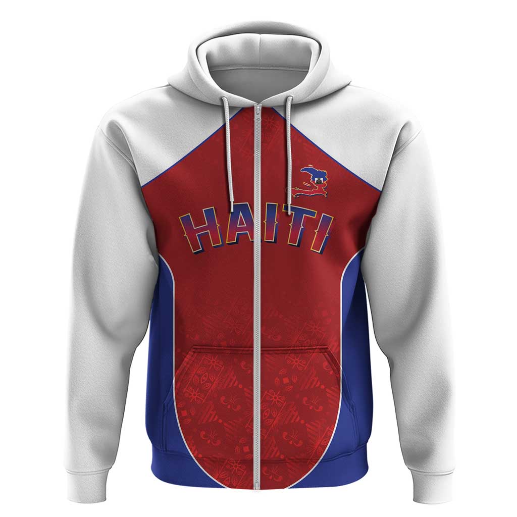 World Football 2026 Afro-Haiti Custom Zip Hoodie Together For Ayiti Red Style - Wonder Print Shop