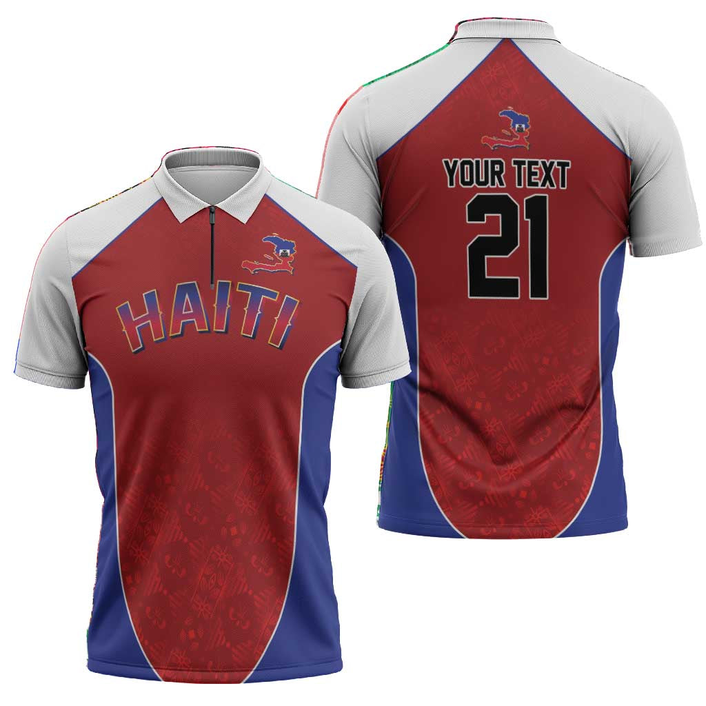 World Football 2026 Afro-Haiti Custom Zipper Polo Shirt Together For Ayiti Red Style - Wonder Print Shop